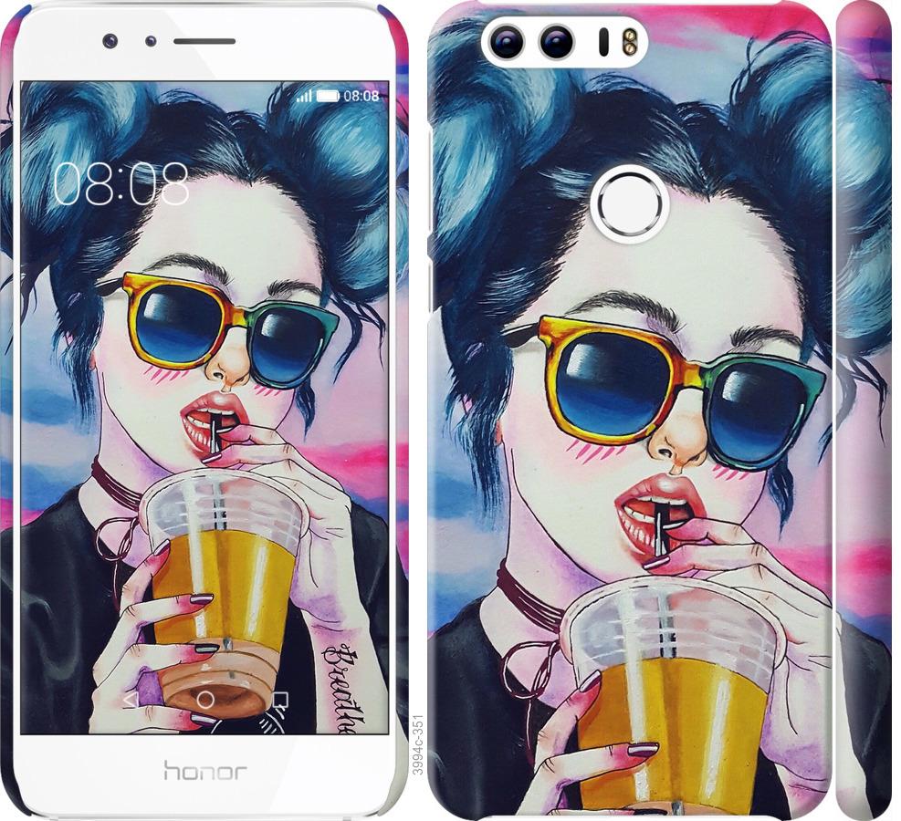 

Чехол на Huawei Honor 8 Арт-девушка в очках