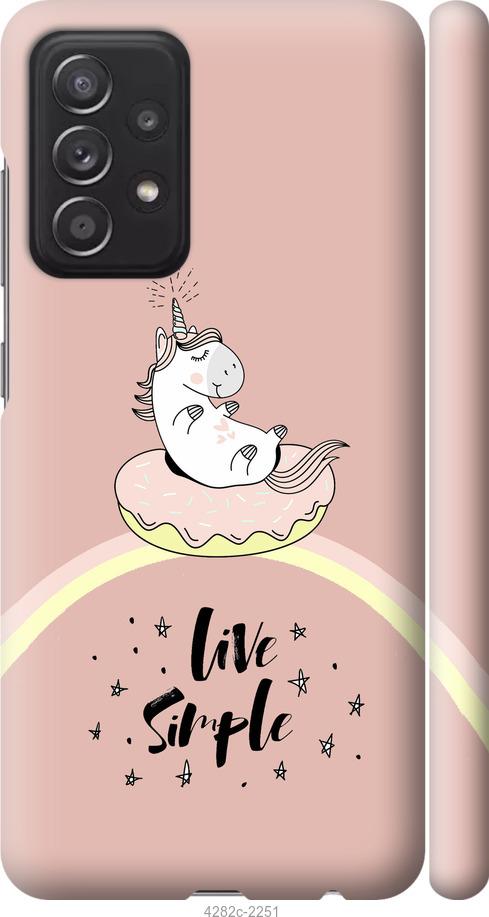 

Чехол на Samsung Galaxy A52 Единорожка в пончике