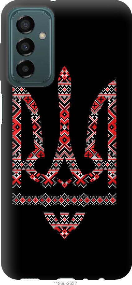 Чехол на Samsung Galaxy M13 M135 Герб - вышиванка на черном фоне