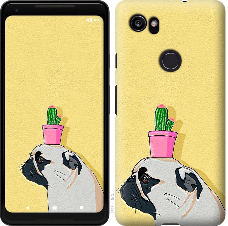 

Чохол на Google PixeL 2 XL Мопс з кактусом