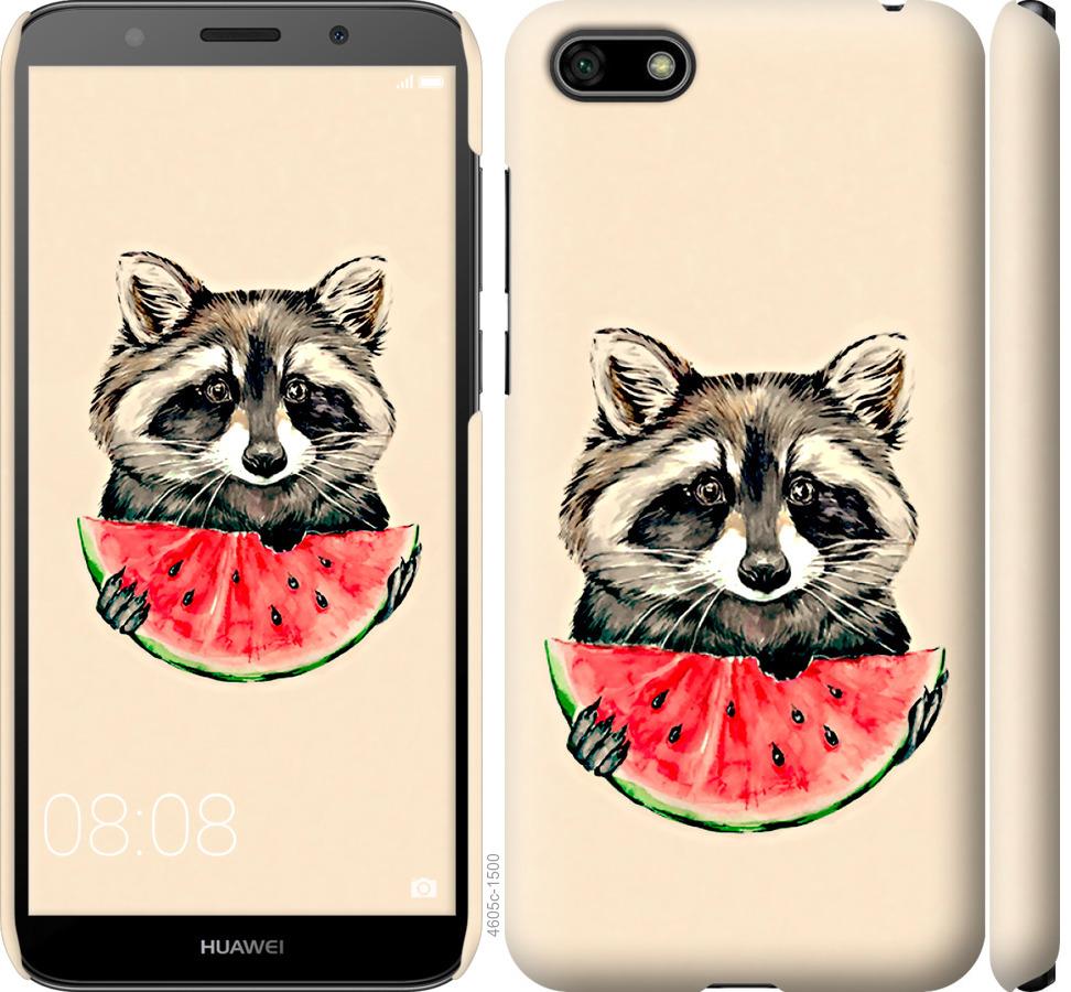 

Чехол на Huawei Y5 2018 Енотик с арбузом