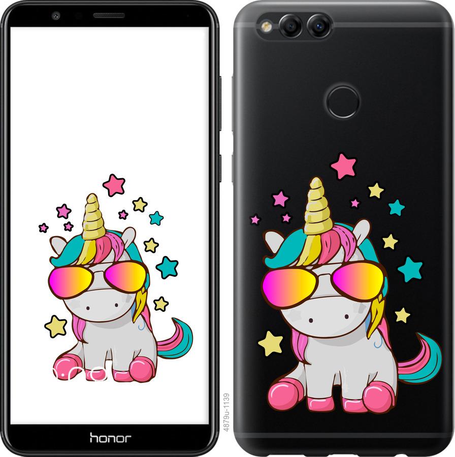 

Чехол на Huawei Honor 7X Единорог в очках