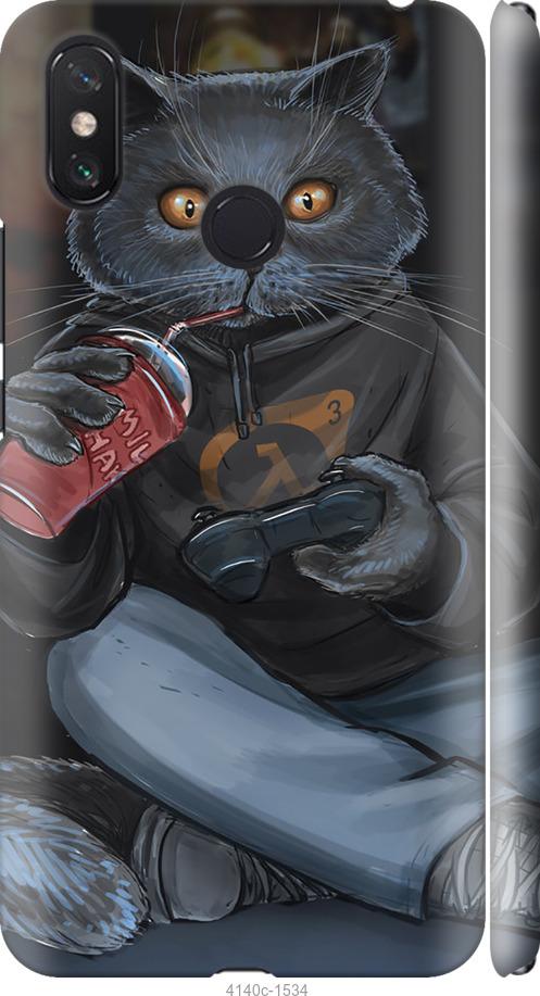

Чехол на Xiaomi Mi Max 3 gamer cat