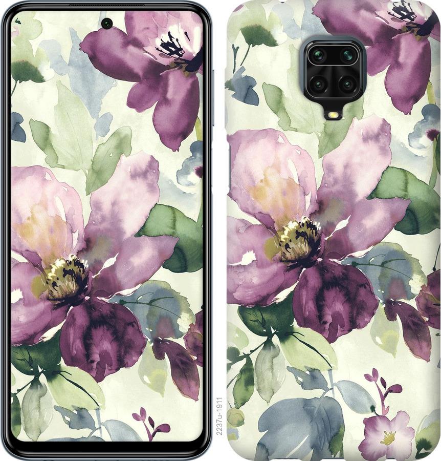 

Чохол на Xiaomi Redmi Note 9 Pro Квіти аквареллю