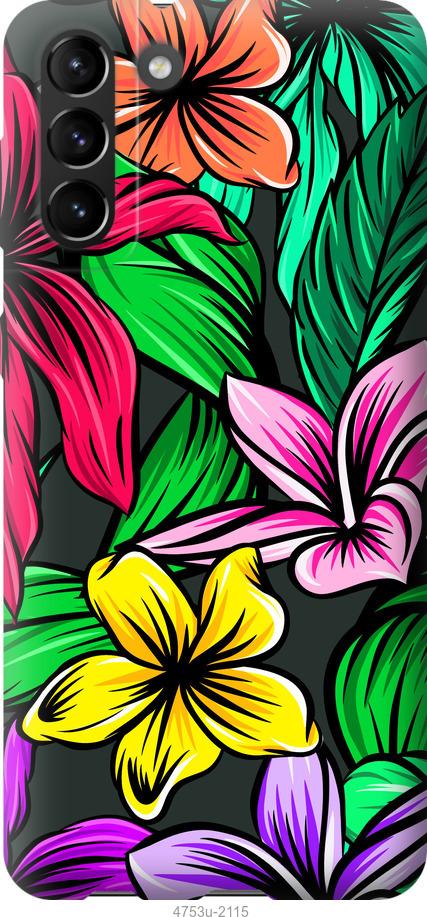 Чехол на Samsung Galaxy S21 Plus Тропические цветы 1