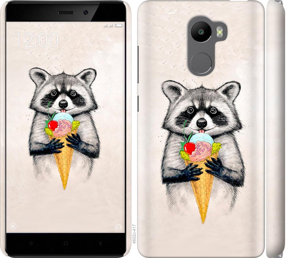 

Чохол на Xiaomi Redmi 4 Єнот з морозивом