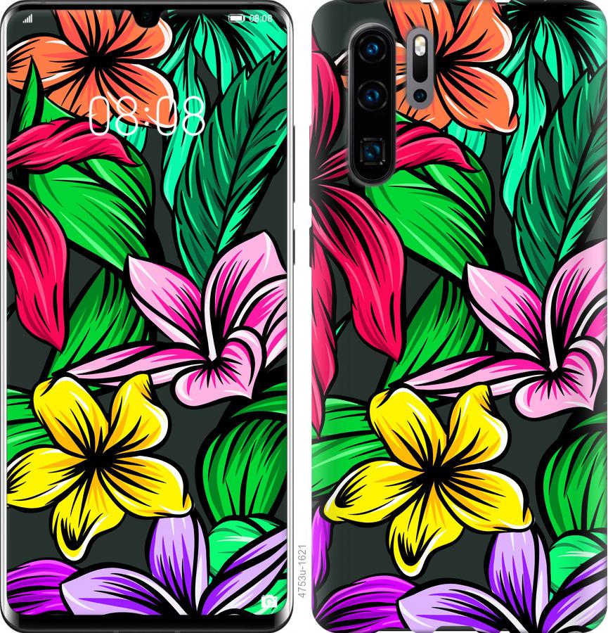 

Чехол на Oppo Reno 3 Тропические цветы 1