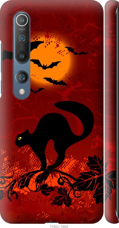 

Чехол на Xiaomi Mi 10 Чёрная кошка под луной