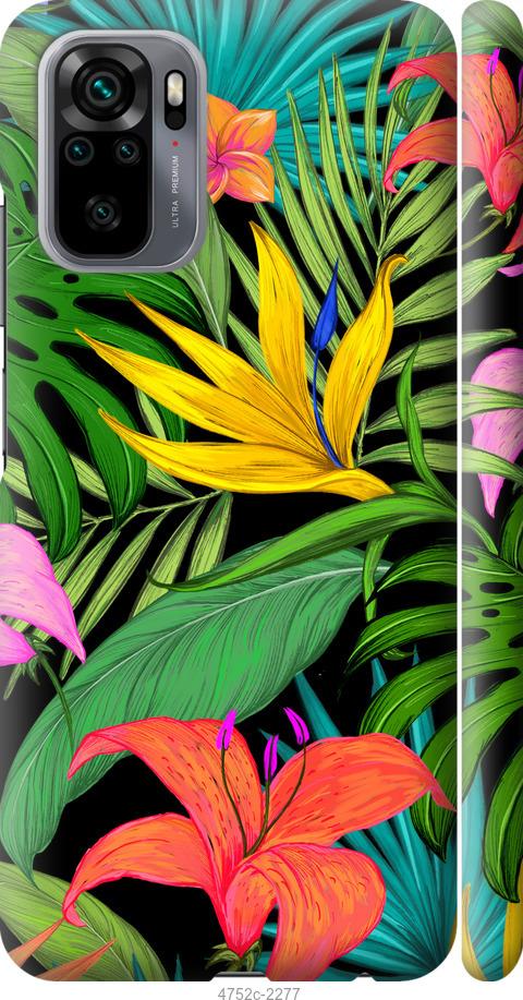 Чехол на Xiaomi Redmi Note 10 Тропические листья 1