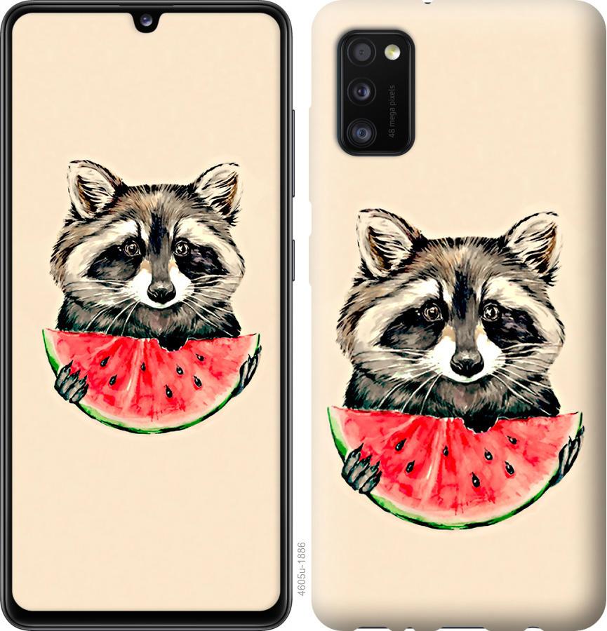 

Чехол на Oppo A52 Енотик с арбузом