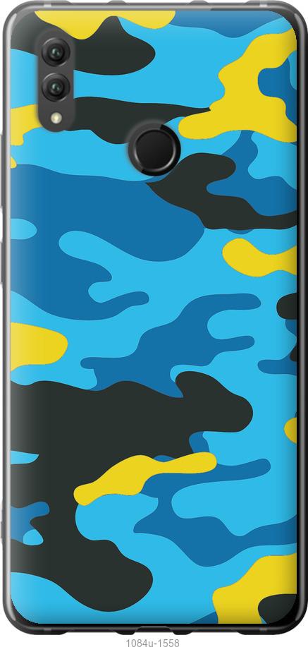 

Чехол на Huawei Honor Note 10 Желто-голубой камуфляж