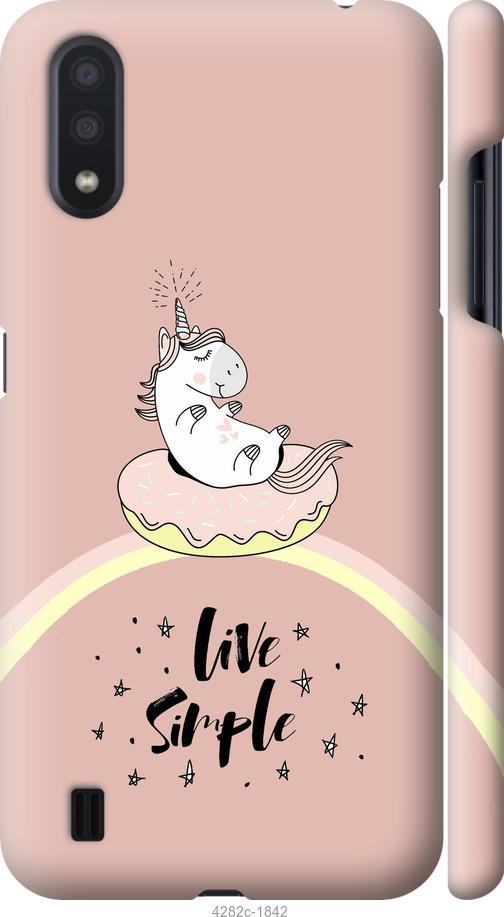 

Чехол на Samsung Galaxy A01 A015F Единорожка в пончике