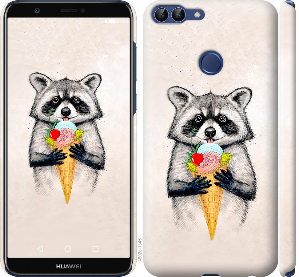 

Чохол на Huawei P Smart Єнот з морозивом