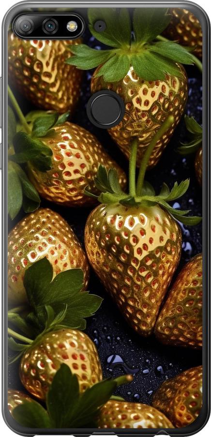 

Чехол на Huawei Y7 Prime 2018 Золотая клубника