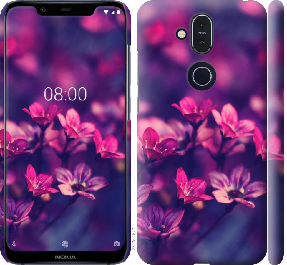 

Чохол на Nokia 8.1 Пурпурні квіти