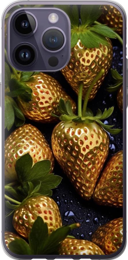 

Чехол на iPhone 14 Pro Max Золотая клубника