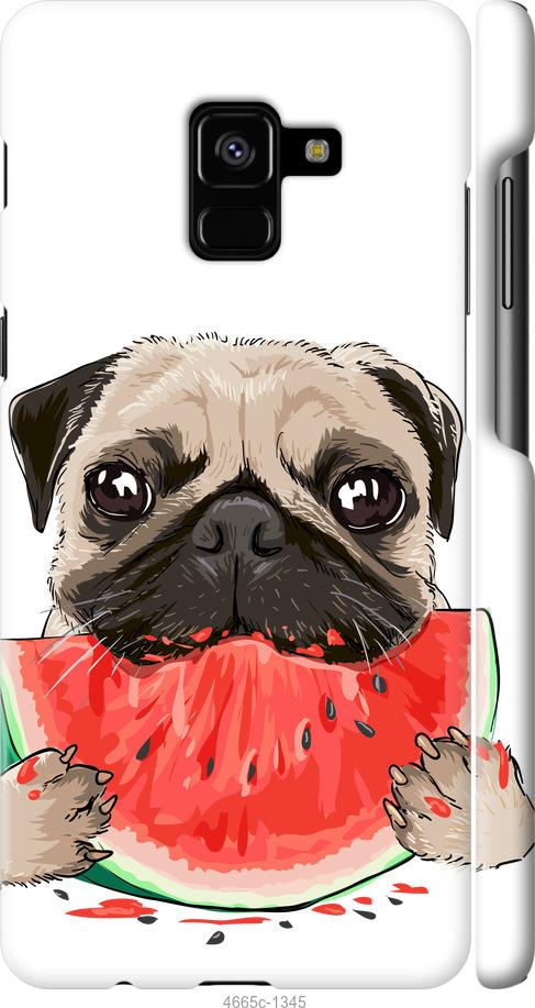 

Чехол на Samsung Galaxy A8 Plus 2018 A730F Мопс и арбуз