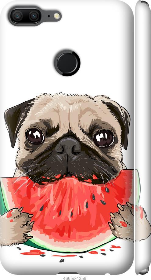 

Чехол на Huawei Honor 9 Lite Мопс и арбуз