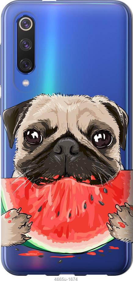 

Чехол на Xiaomi Mi 9 SE Мопс и арбуз