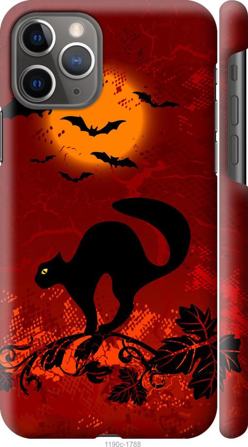 

Чехол на iPhone 11 Pro Чёрная кошка под луной