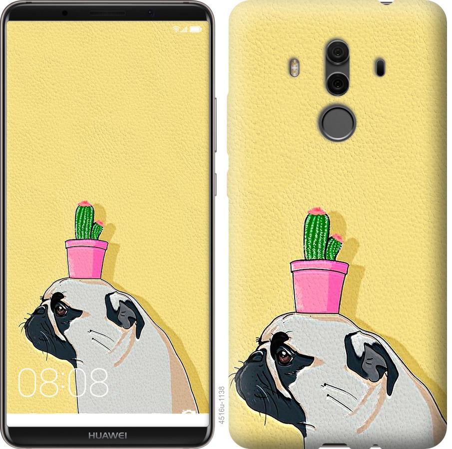 

Чохол на Huawei Mate 10 Pro Мопс з кактусом