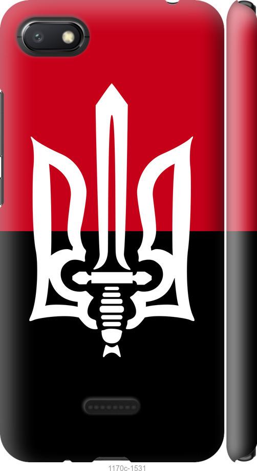 

Чехол на Xiaomi Redmi 6A Чорно-червоний прапор з тризубом