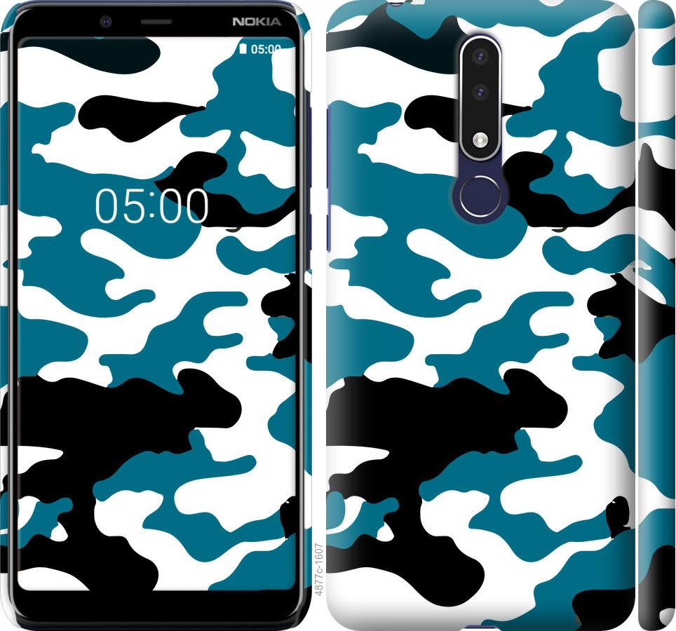 

Чехол на Nokia 3.1 Plus Камуфляж прозрачный фон