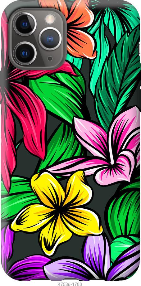 Чехол на iPhone 12 Pro Тропические цветы 1