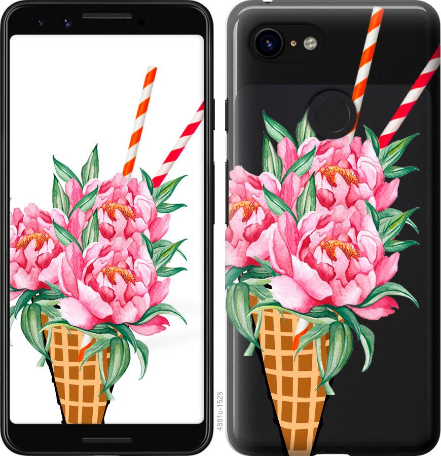 

Чехол на Google Pixel 3 Мороженое-пионы