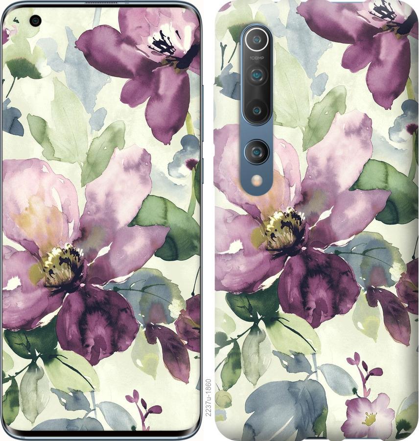 

Чохол на Xiaomi Mi 10 Pro Квіти аквареллю