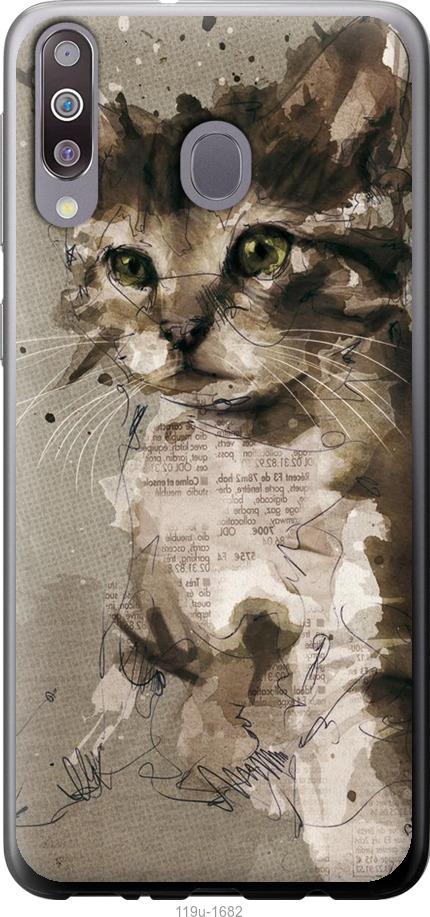 Чехол на Samsung Galaxy M30 Котёнок из пятен и линий