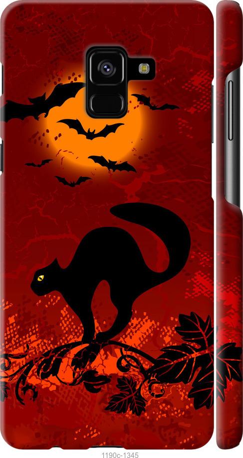 

Чехол на Samsung Galaxy A8 Plus 2018 A730F Чёрная кошка под луной