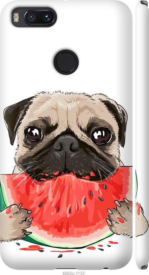 

Чехол на Xiaomi Mi 5X Мопс и арбуз