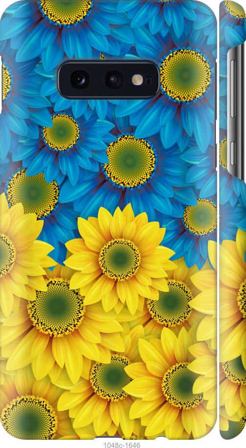 Чехол на Samsung Galaxy S10e Жёлто-голубые цветы
