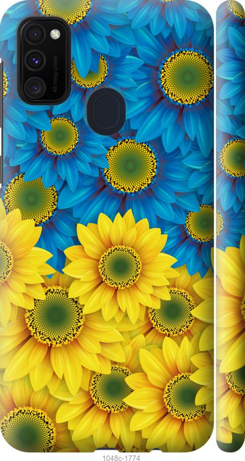 Чохол на Samsung Galaxy M30s 2019 Жовто-блакитні квіти