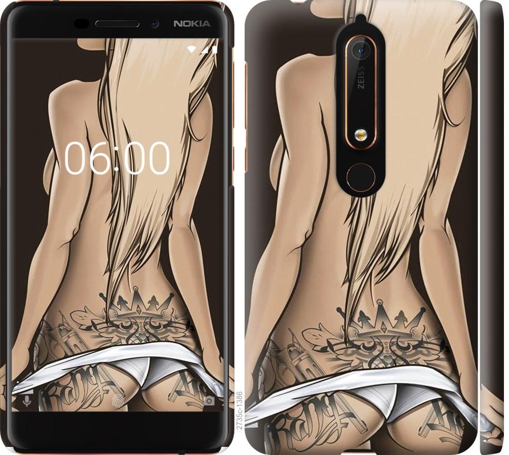 Чехол на Nokia 6 2018 Девушка с татуировкой