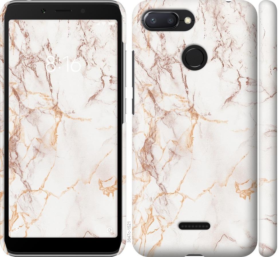 

Чехол на Xiaomi Redmi 6 Белый мрамор
