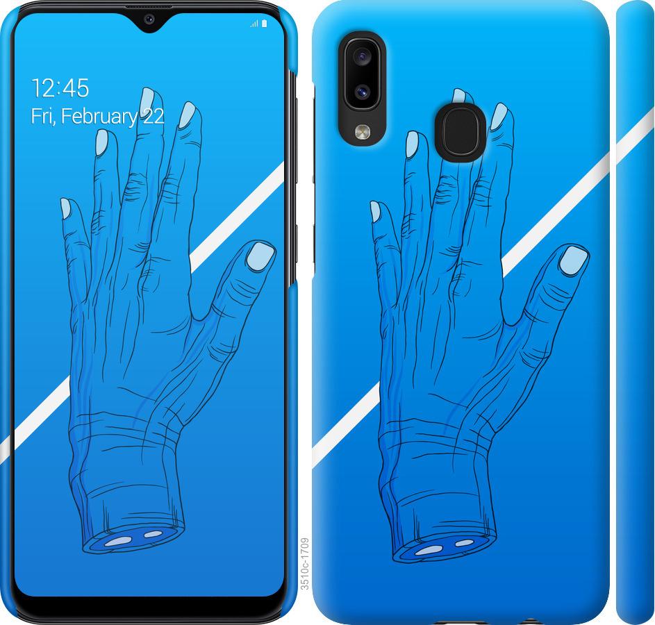 

Чохол на Samsung Galaxy A20e A202F Синій, Рука, Лінія, Градієнт, Зомбі, Глибина