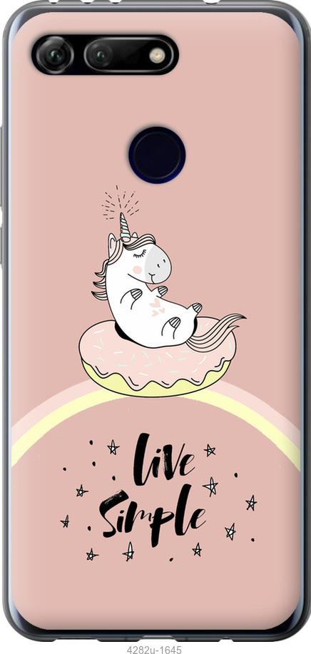 

Чехол на Huawei Honor View 20 Единорожка в пончике