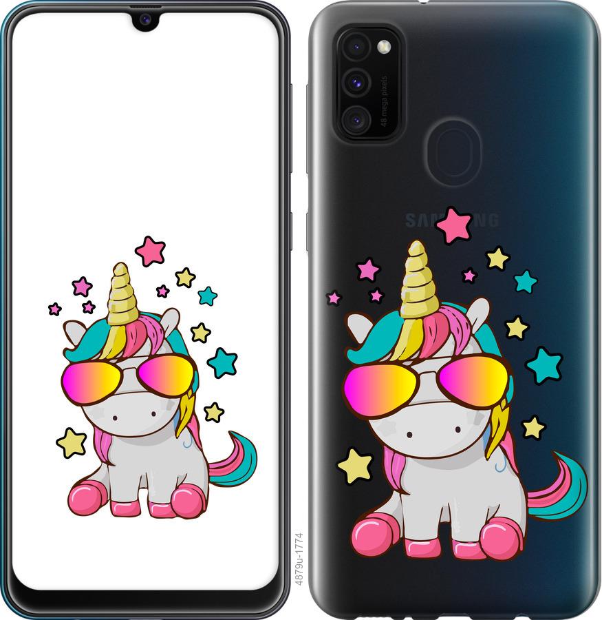 

Чехол на Samsung Galaxy A21s A217F Единорог в очках