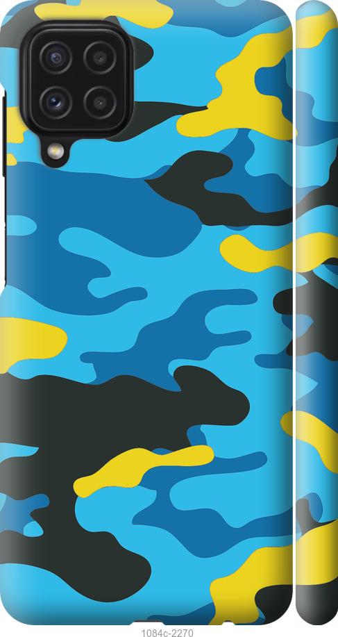 Чехол на Samsung Galaxy A22 A225F Желто-голубой камуфляж