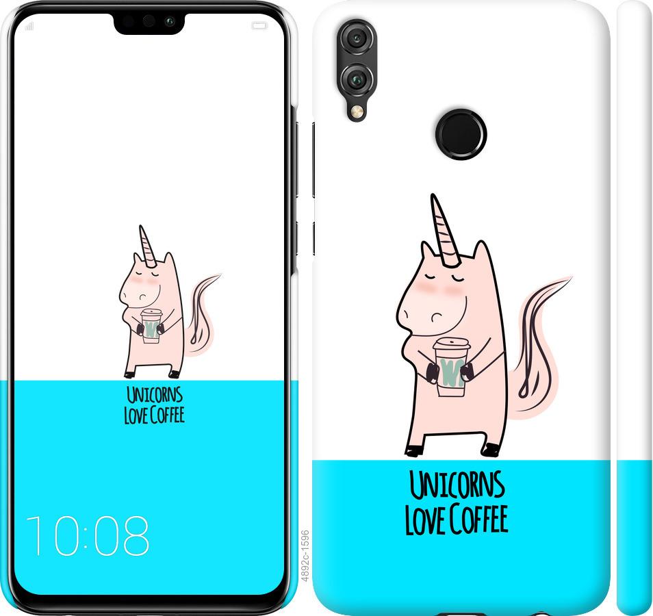 

Чохол на Huawei Honor 8X Єдиноріжок з кавою