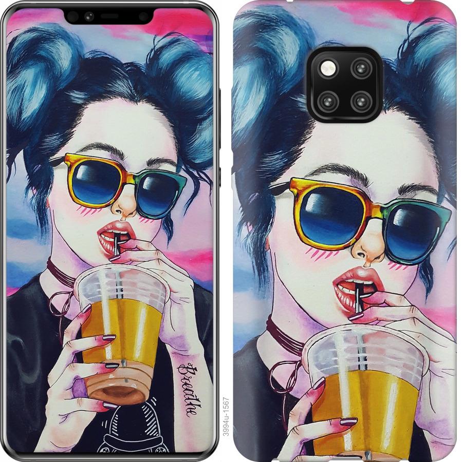 

Чехол на Huawei Mate 20 Pro Арт-девушка в очках