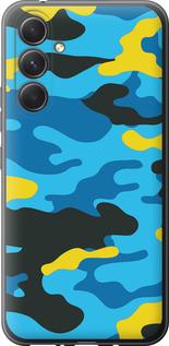 Чехол на Samsung Galaxy A54 A546E Желто-голубой камуфляж