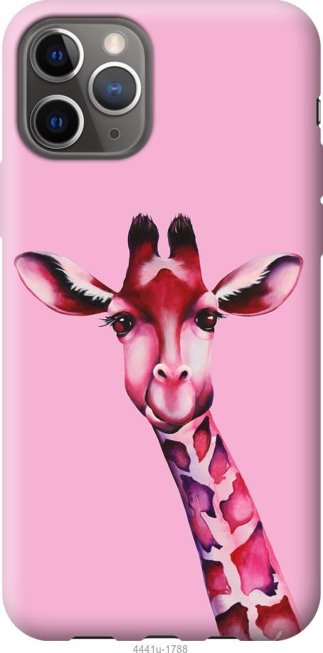 Чехол на iPhone 12 Pro Розовая жирафа
