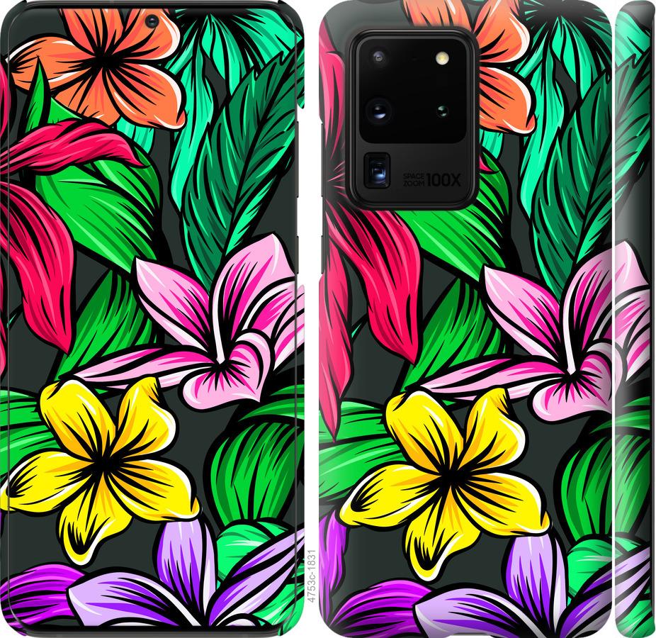Чехол на Samsung Galaxy S20 Ultra Тропические цветы 1