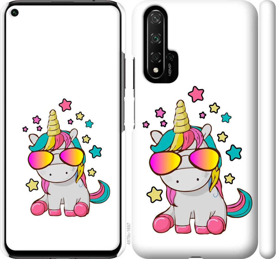 

Чехол на Huawei Honor 20 Единорог в очках