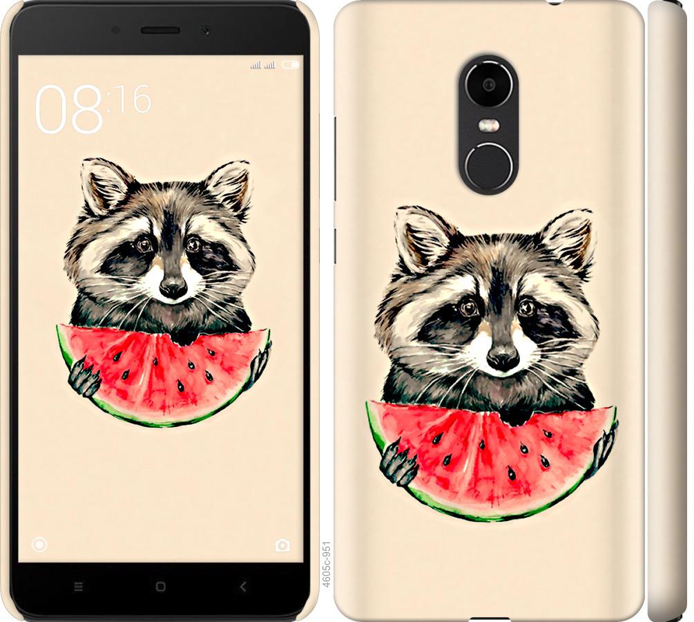 

Чехол на Xiaomi Redmi Note 4X Енотик с арбузом