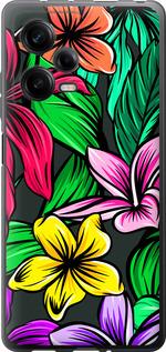 Чехол на Xiaomi Redmi Note 12 Pro 5G Тропические цветы 1