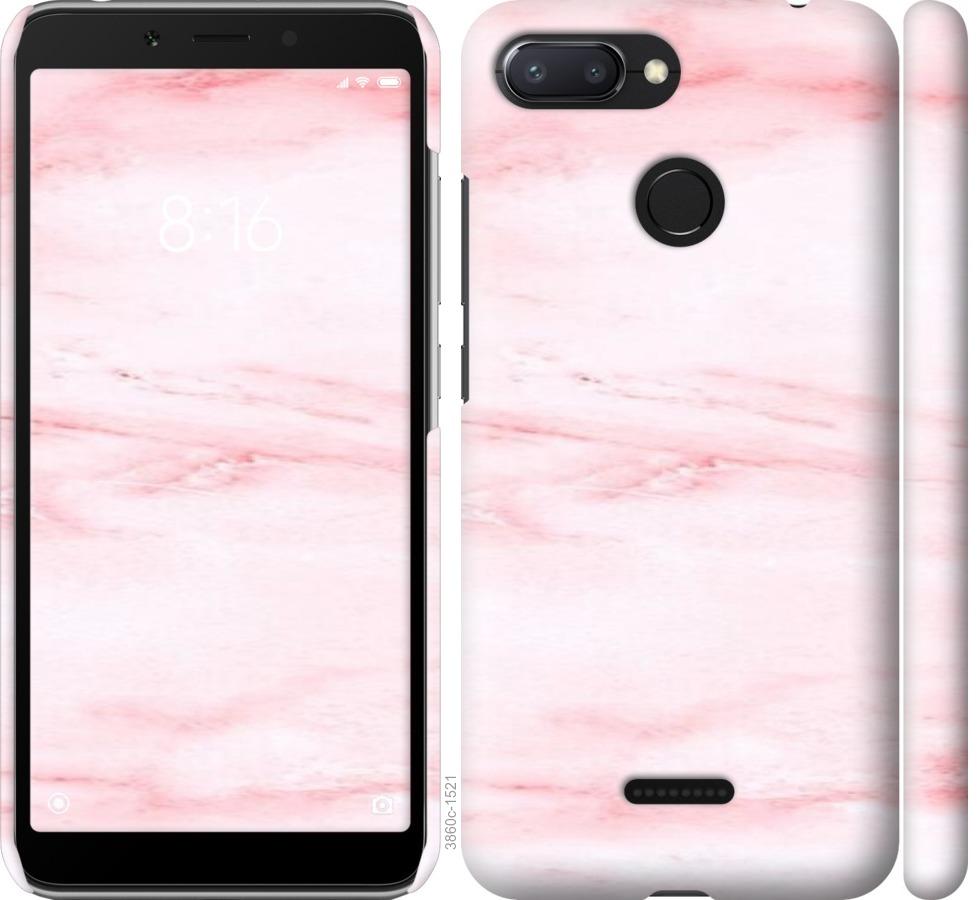 

Чехол на Xiaomi Redmi 6 розовый мрамор